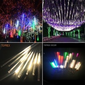Tubo LED Meteor de Grado Comercial TOPREX, Luz de Explosión Estelar RGB, Controlable, Impermeable, Decoración para Mercados Navideños al Aire Libre - Product Image 3