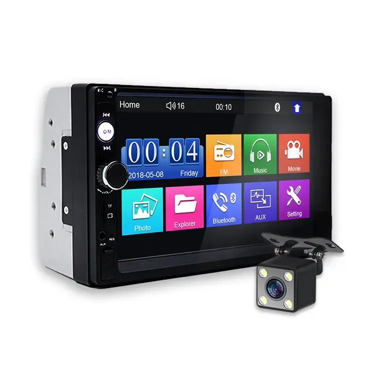 Wholesale universal auto radio car stereo 7010b with 7 colors 2 Din 7 inch car radio mp5 player car audio