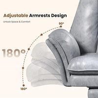 Chaise de bureau ergonomique pour grands et grands-tailles avec accoudoirs rabattables, idéale pour le gaming et le travail sur ordinateur, avec repose-pieds, adaptée aux animaux de compagnie