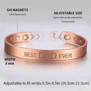 BioMagnetic गहने व्यक्तिगत 99.9% शुद्ध तांबे कफ कंगन चूड़ी कस्टम पुरुषों और महिलाओं कॉपर चुंबकीय कंगन - Product Image 2