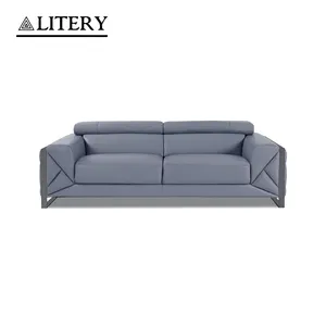 Sleek Modern Set Sofa Contemporary Elegance in Soft Grey, Ideal for Discerning Homes or Offices