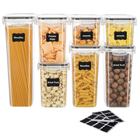 Ensemble de contenants transparents pour céréales, pâtes, nouilles, riz, céréales, boîte à collation, contenants de stockage alimentaire avec couvercles pour le garde-manger de cuisine