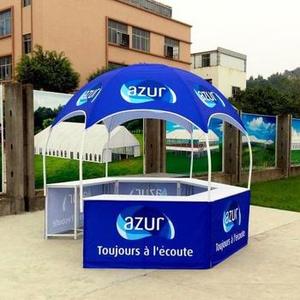Hly 10x10ft tùy chỉnh Dome kiosk Lều triển lãm thương mại Hexagon kinh doanh Pop Up Tán lều với logo văn bản ảnh màu - Product Image 4