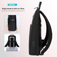 Sac à dos Oxford ultra-fin grande capacité multifonctionnel pour ordinateur portable, étanche, avec fermeture éclair et fermoir, coussin d'air en polyester