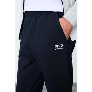 Chándal para hombre gris-marino texturizado de corte estándar con bordado - 85248 - Gris/azul marino - Product Image 2
