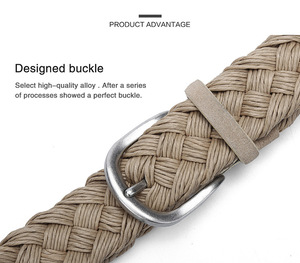 <span class=keywords><strong>Ceinture</strong></span> en <span class=keywords><strong>corde</strong></span> de cire vintage classique pour <span class=keywords><strong>homme</strong></span> <span class=keywords><strong>Ceinture</strong></span> <span class=keywords><strong>tressée</strong></span> avec boucle à ardillon pour vêtements décontractés Accessoire vestimentaire à la mode - Product Image 6