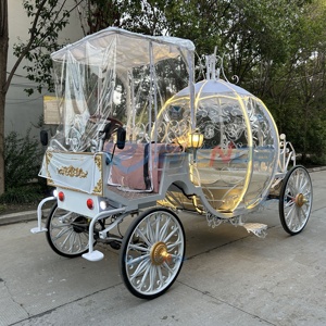 Chariot à chevaux mobile, élégante calèche de princesse, calèche à chevaux électrique, calèche de mariage en forme de citrouille - Product Image 1