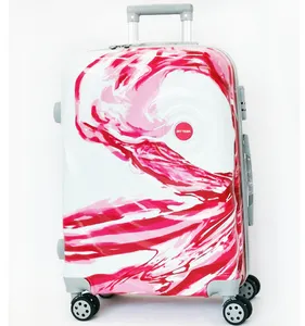 World Traveler print 2-Piece Carry-on Spinner Luggage Set - butterfly