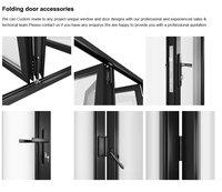 Porte pliante moderne en aluminium de qualité commerciale, finition élégante, double vitrage, pour entrée extérieure d'appartement