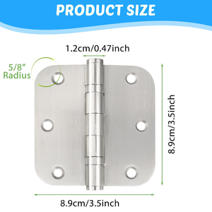 Bisagra de puerta de acero inoxidable 304 con rodamiento de bolas, bisagra de tope redonda y cuadrada, herrajes para muebles de madera y metal - Product Image 2