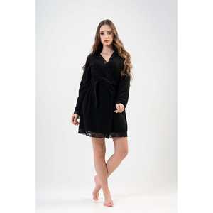 Robe de nuit en polaire à imprimé romantique pour femme, manches longues, taille élastique, taille XL personnalisée - Respirante, avec poches et manches courtes en dentelle pour la nuit - Product Image 3