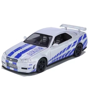 ของเล่นรถโลหะแบบจำลองเสียงเบา <span class=keywords><strong>R34</strong></span>สกายไลน์ <span class=keywords><strong>GTR</strong></span> สำหรับเด็กและผู้ใหญ่ - Product Image 1