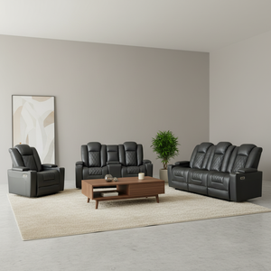 Sofá reclinable con altavoz Bluetooth, luz LED, reclinable eléctrico, juego de sillones reclinables de cuero de lujo, sofá eléctrico para sala de estar - Product Image 5