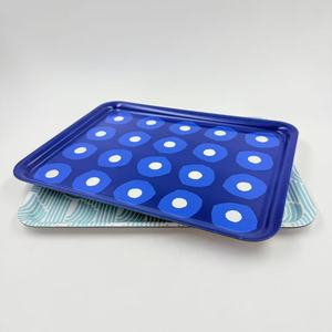 Bandeja para Servir, Color Azul Lago con Puntos, Lacada, Resistente al Contacto con Alimentos, para Uso en el Hogar y Restaurantes - Product Image 2