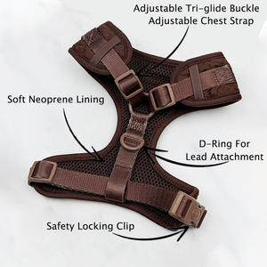 개인 맞춤형 폴리에스터 럭셔리 심플 따뜻한 에스프레소 퀼팅 조절 가능한 베크 하네스 겨울용 방수 강아지 하네스 - Product Image 3