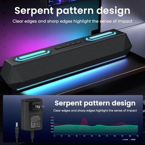ลำโพงคอมพิวเตอร์ 40W บลูทูธ 5.3 USB-C ซาวด์บาร์เสียงดิจิตอล พร้อมไฟ RGB ซอฟต์แวร์ปรับแต่ง <span class=keywords><strong>EQ</strong></span> สำหรับเล่นเกมส์ ใช้ได้กับคอมพิวเตอร์ตั้งโต๊ะและแล็ปท็อป - Product Image 6