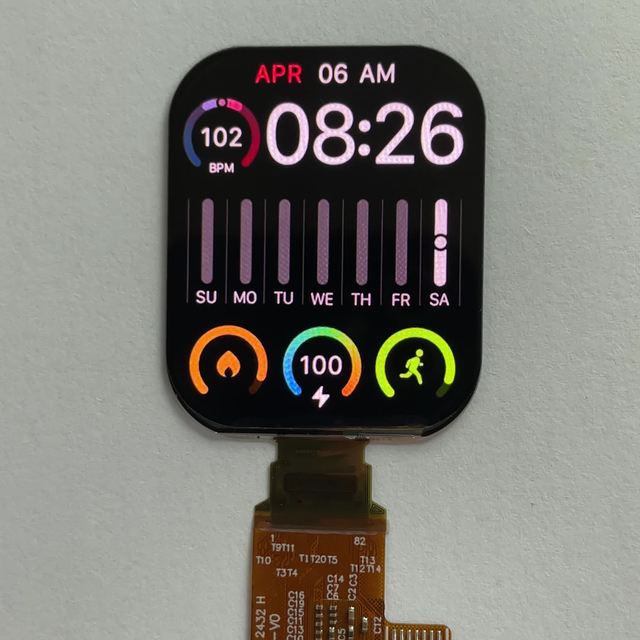 Customizable 1.93 Inch OLED AMOLED Module 368 X 448 Pixels Full Color Capacitive Touch Screen Display Panel for Smart Watches