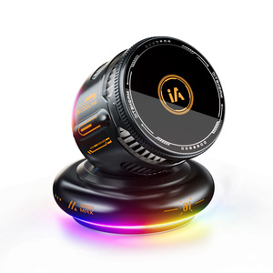 Soporte Magnético para Teléfono con Carga Inalámbrica Rápida de 15W, Montaje para Tablero de Auto con Ventilador de Enfriamiento y Luz Ambiental Colorida - Product Image 1