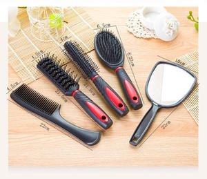5 Pcs Household <b>Plastic</b> Holder With <b>Mirror</b> Massage Cushion Rolling Comb for Hairdressing & Hair Care Tool Set - Product Image 4
