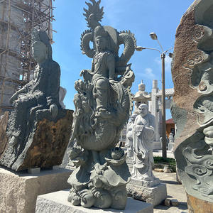 Statue de Kuan <span class=keywords><strong>Yin</strong></span> avec dragon sur mesure en gros, sculpture de <span class=keywords><strong>Quan</strong></span> <span class=keywords><strong>Yin</strong></span> en pierre naturelle, sculpture de jardin d'extérieur, garantie 1 an - Product Image 5