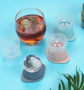 Molde Reutilizable Ecológico para Hacer Bolas de Hielo de Silicona Transparente con Tapa y Logotipo Personalizado - Product Image 2