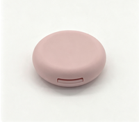 Étui à blush compact personnalisable en plastique ABS rond mat recyclable et écologique avec miroir et compartiments pour outils de maquillage