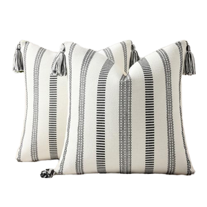 Housse de coussin carrée tissée bohème tuftée sur mesure de qualité supérieure, style ethnique nordique, pour canapé, lit, tête de lit, décoration de salon - Product Image 1