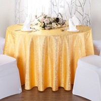Nappe de table en jacquard brodée de luxe, imperméable et faite à la main pour mariage, hôtel, usage domestique - nappe ronde en polyester
