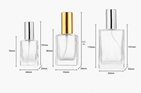 Flacon de parfum en verre rechargeable personnalisé avec logo, 30 ml, 50 ml, 100 ml, flacon de parfum carré vide avec vaporisateur