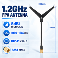 Antenne de drone FPV 5dBi 1,2 GHz 1050-1380 MHz avec câble RG141 et connecteur SMA mâle pour transmission vidéo UAV