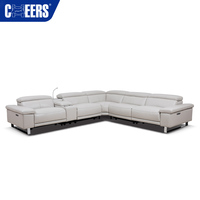 MANWAH CHEERS-Sofá eléctrico reclinable de cuero genuino con salida de CA y luz de lectura para sofás de sala de estar