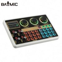 Carte son DAYMIC HC19 DJ Mixer, interface audio USB, 8 effets spéciaux, lumière RGB, double entrée micro pour diffusion en direct, karaoké