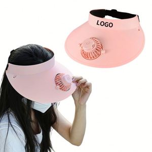 Gorra Visera Refrescante al por Mayor con Logotipo Personalizado, Visera de Verano Portátil Blanca con Ventilador para Mujer - Product Image 2