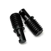 High Precision Stepped Thread Locating Pin with Notch, Black Oxide Fastener