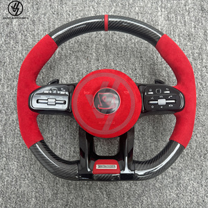 Volant sport 3 branches en fibre de carbone pour G-Class W464 G63 G500 2019-2024, finition brillante sergé, suède personnalisé - Product Image 4