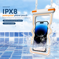 Pochette étanche pour téléphone portable gonflable avec cadre ondulé, flottabilité élevée, étui étanche pour téléphone pour la natation