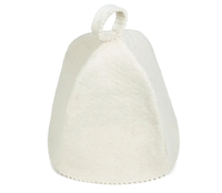 Chapeau de sauna en laine brodé personnalisé OEM ODM avec logo, couvre-chef de sauna réutilisable pour spa, club et sauna à domicile, commande en gros