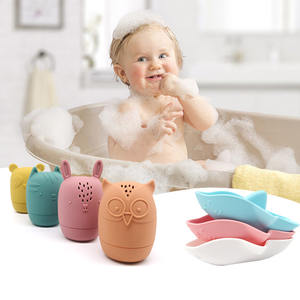 Gran oferta, lindos juguetes de playa de animales, juguetes educativos para bebés, baño ecológico, bebé, silicona, búho, tiburón, barco, juguetes flotantes para niños pequeños - Product Image 2