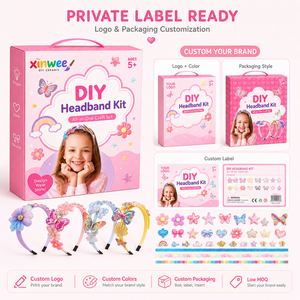 Kit de Fabrication de Bandeaux DIY pour Filles de 5 à 12 Ans – Sans BPA, Coffret Cadeau Premium – Ensemble Créatif Éducatif avec Satin et Breloques - Product Image 6