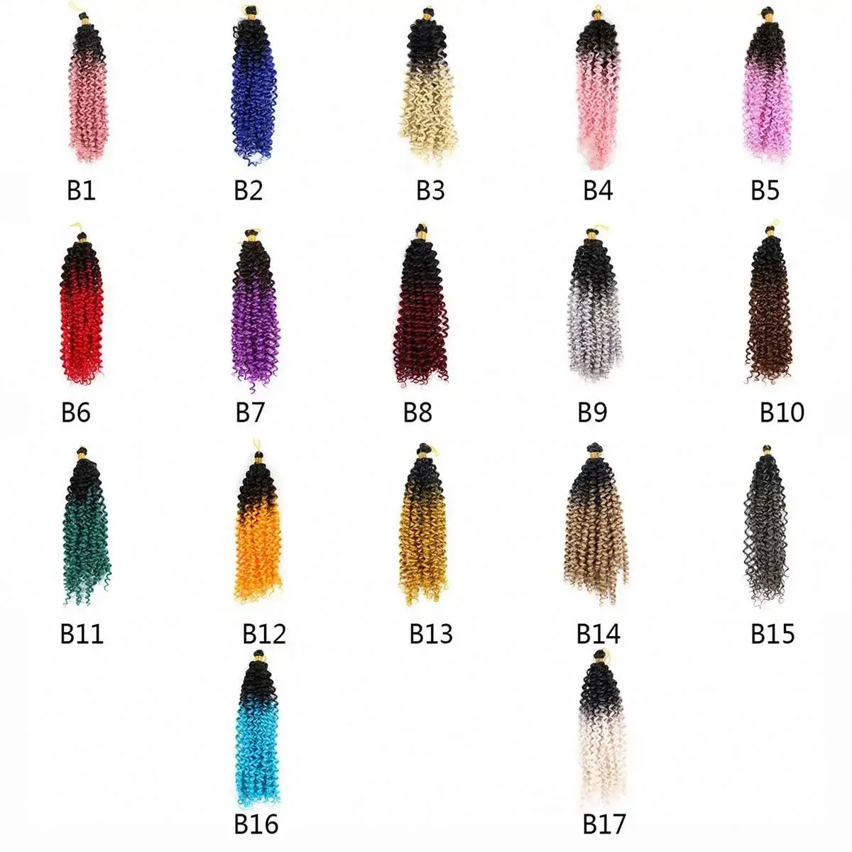 Extensions de Cheveux Synthétiques Ombre pour Tresses au Crochet 14 ''100g Tresses Jumbo Deux Tons Ombre Couleur Rose Noir Bleu Ombre