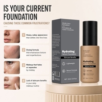 Sérum hydratant à l'acide hyaluronique en marque propre, fond de teint liquide imperméable longue tenue, base de maquillage hydratante pour peaux foncées 30 ml