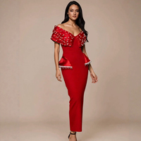 Robe longue moulante sans bretelles pour femmes, avec décorations 3D en strass, nouvelle robe de soirée formelle pour banquet