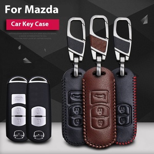 ปลอกกุญแจรถหนังแท้ รุ่นยอดนิยม สำหรับ CX-5/CX-4 สีดำ น้ำหนักเบา 2/3 ปุ่ม Ewitgo - Product Image 1