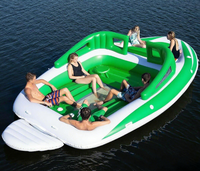 Personnalisé Énorme 6 Personne PVC Gonflable Île Flottante Portable Rivière Radeau Hermétique Eau Partie Bateau Gonflable Bay Breeze Bateau