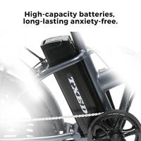 Vélo électrique urbain TXED 20"x4.0, 500W, 48V, batterie intégrée 13AH, pédalage assisté, accélérateur, cadre léger en alliage d'aluminium pour adulte
