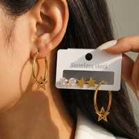 Anting Hoop Emas Lapis 18K Baja Anti Karat CUMAI, Anting Lingkaran Kecil untuk Wanita, Perhiasan untuk Kegunaan Sehari-hari, Grosir Partai Besar