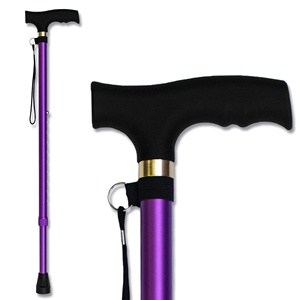 Bastón de Caminar Plegable de 3 Secciones de Fibra de Carbono y EVA, Ligero, Ajustable, con Mango Ergonómico de Aluminio y Correa para la Muñeca - Product Image 1