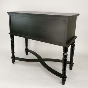 Consolle <span class=keywords><strong>in</strong></span> <span class=keywords><strong>Legno</strong></span> Nero Invecchiato Personalizzata con 3 Cassetti, Tavolo Vintage Stile Fattoria per Ingresso, Soggiorno e Sala da Pranzo - Product Image 5