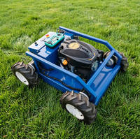 Tondeuse à gazon sans fil de qualité industrielle 105 kg avec télécommande pour bricolage |   Coupe-herbe RC turbo haute puissance, homologué CE, directement de l'usine