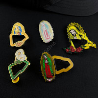Vente en gros streetwear san judas épingles en émail casquette de baseball ajustée logo personnalisé en vrac épingles à chapeau mexicain